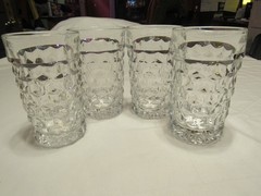 4 – Fostoria AMERICAN Cubist 5 1/4″ FLAT ICED TEA GLASSES