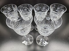 Rogaska Ivy (2) Goblets (4) Wine Glasses Set Vintage Elegant Cut Crystal Bar Lot