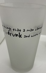 4 Frosted Glasses Flared FUNNY Saying Quotes Sam Levenson Elizabeth Taylor 6” H