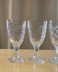 PRINCESS HOUSE FANTASIA Water Goblets Floral Poinsettia Set Of 4