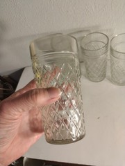 Indiana Glass Quilted Diamond Flat Iced Tea Tumblers Glasses 12 oz 6″ Lot of 4