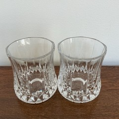 Vintage Set of 2 Cristal D’Arques Durand Old Fashioned Whiskey Glasses Classic