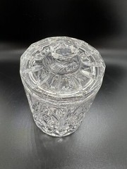 Block Czech 24% Lead Crystal Biscuit Barrel Jar With Lid