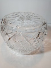 Cut Crystal Bowl Elongated 5″ Tall x 6 1/2″ W x 5 1/2 opening 3.8 lbs Edinburgh