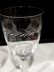 SET OF 2- Vintage Holly Clear (Stem 6030) by FOSTORIA Water Goblets 7 7/8”
