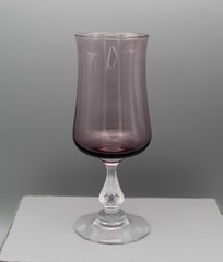 Vintage Fostoria Glass Cystal Stem DISTINCTION PLUM 7.25″ Water Goblet Marked