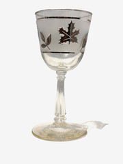 Libbey Glass Silver Foliage Leaf Wine Sherry MCM Cordial Small 5.75 Tall