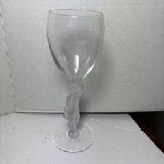 1 Vintage Bacchus by France Glass Female Nude Frosted Stem Liquor Cocktail Glass