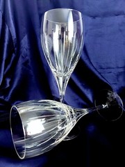 Christofle Iriana Water /Wine Goblet Clear Crystal France Handcut 24% lead cryst