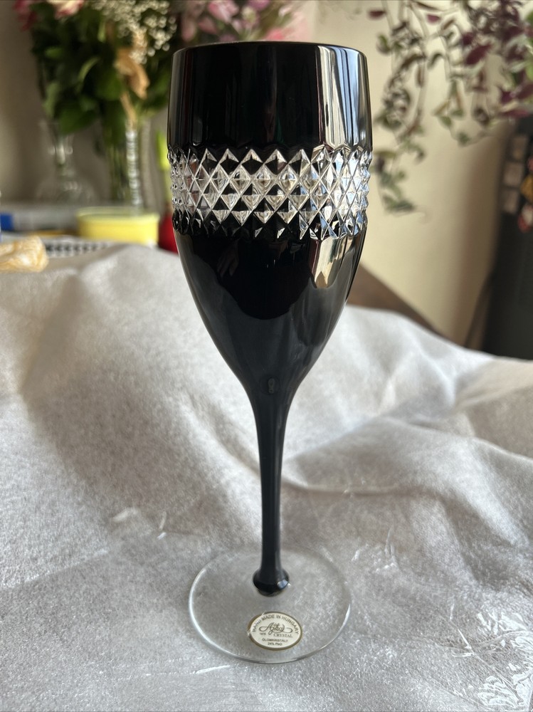 Vintage Ajka Crystal Hand Made Hungary Olomkristaly 24% Stemmed John Rocha Style