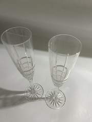 Crystal Champagne Flute Set of 2 Glasses 2″ x 10 1/2″