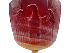 Vintage IMPERIAL GLASS Red Slag Glass «End of Day» Wine Goblets (Set of 2)