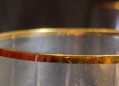 Mikasa «Golden Lights» Slovenia Cut Crystal Gold Rimmed Stemware!