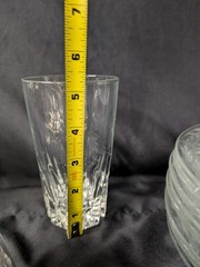 Set of 6 Princess House Crystal Glasses, 3 Short Whiskey And 3 Highball/Tumbler