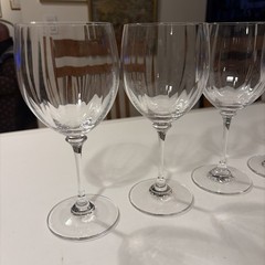 5 Mikasa Stephanie 7.5” Wine Goblets Wine Glass Optic Bowl Wafer Stem