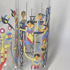 3 Fishs Eddy Patrick Hruby 2011 Highball Circus Acrobat Juggler Mime Glass HTF