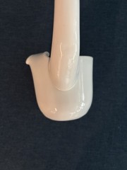 Westmoreland Paneled Grape Milk Glass Punch Bowl Ladle With Ice Lip 14 1/4”