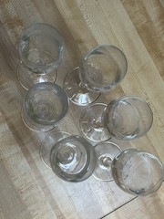 Set of 6 Champagne Flutes With Flowers And Leaf Decoration