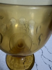 Indiana Glass Amber 12oz Thumbprint Pedestal Goblet