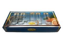Vintage 6 Pk Cellini Crystalware long drink/highball glasses Italy