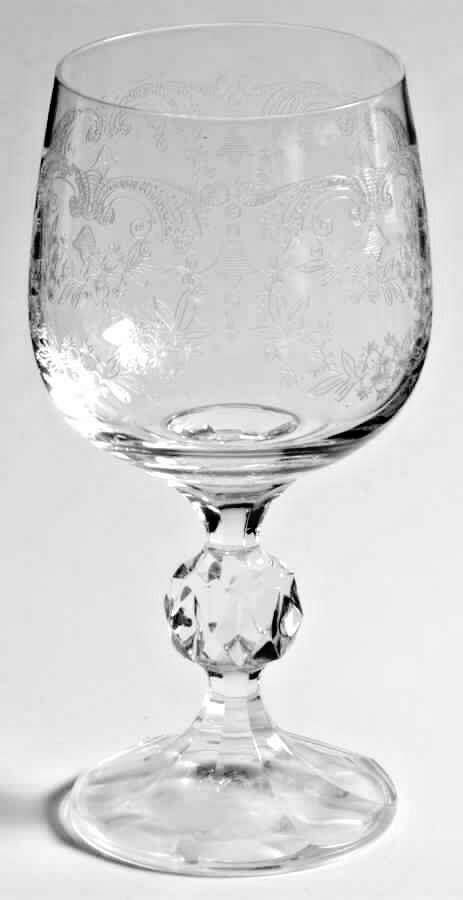 Wine stem blown Glass Cascade Set 4