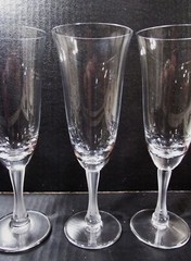 Art Deco Lalique Crystal France Barsac 4 Fluted Champagne Flutes Goblet