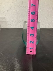 (8) Vintage Libbey Aqua Tempo Blue Glass Tumblers Stemless Wine 4-1/2″ T & Rack