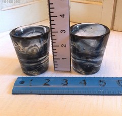 Pair of Vintage Shot Glasses Kosta Boda Mine Ulrica Hydman Vallien Signed Art