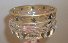 Bohemian Moser Baccarat Style Vintage High Quality PAIR Crystal Sherbets Bonbons