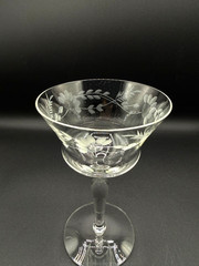 6 Glastonbury-Lotus 3720-19 Champagne/Tall Sherbet 6″ Hand Blown Glass 1930-40s