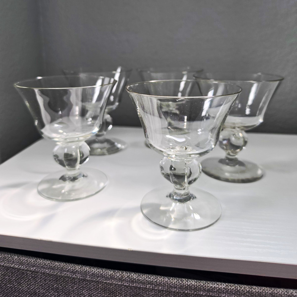 Vintage MCM Seneca Glass Ingrid Cocktail/Liquor 4″ Set of 5