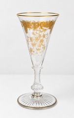 ST LOUIS Massenet Clear Gold Encrusted – Crystal Sherry Glasses – Set of 8