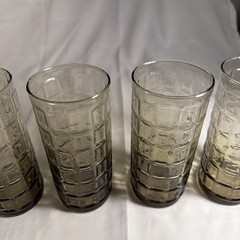 5 Vintage Libbey Pisa Drinking Highball Glasses Smoky Brown 16 floz Each