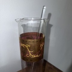 Cera Golden Grapes Cranberry High Ball Cocktail Mixer And Glass Stirrer Vintage