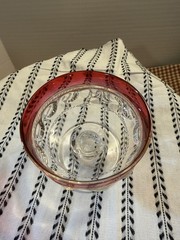 Vintage 1950s Tiffin Franciscan King’s Crown cranberry sherbet/glasses set of 11