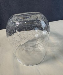 Pier 1 Imports Crackle Glass Tumbler 12 oz Angled Rim Clear Retired Replacement