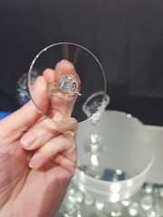 (2) Cordial 4-5/8″ Glasses Crystal Seneca «Stratford» cut dots & fans