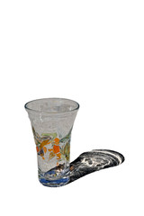 Global Amici Fresh Hand Blown Fused Mosaic Art Glass Highball Tumbler Multicolor