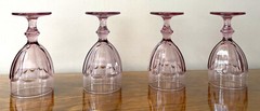 Vintage Libbey Premier Duratuff Gibralter «Plum Rose» Goblets – Set Of 4