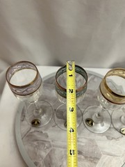 Cristalleria Fumo Italian Cordial Liqueur Glasses Set of 4 Gold Rim Boxed