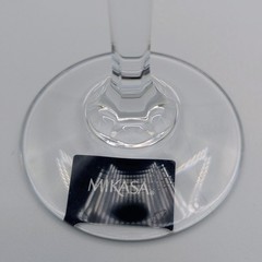 4x Mikasa ‘Diamond’ Crystal Champagne Flute Glass Criss Cross Band 10.75″