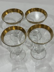 Glastonbury Lotus Gold Rim Water / Iced Tea Glasses 5.5″ Vintage 1960 Set Of 4