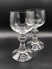 MCM Rosenthal Studio Crystal Wine Glass Pair By Wolf Karnagel 60’s BarWare