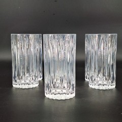 7 Cristal D’Arques Durand Classic Highball Glasses Set 5.75″ Clear Vertical Cut