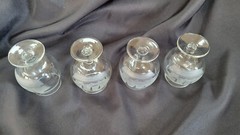 4 Toscany Clipper Brandy Glasses Set 4.25” Etched Frosted Nautical Sailing Ship