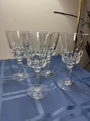 4 Vintage Fine Crystal Wine Stemmed Glasses Chantelle Lady Victoria France W Box