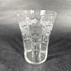 MONONGAH Roseland Optic Flared Juice Glass Floral Arrow 4.25″ 1920’s