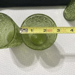 Vintage Anchor (6) Hocking Soreno Avocado Green Glasses – 2 Water 3 Cups 1 Juice