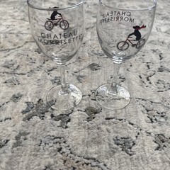 Chateau Morrisette Tasting Wine Glasses 8 Oz Painted Labradors Black Red