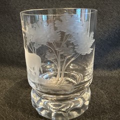 Kenyan African Animals Queen Lace Crystal Buffalo 8 Oz Old Fashioned